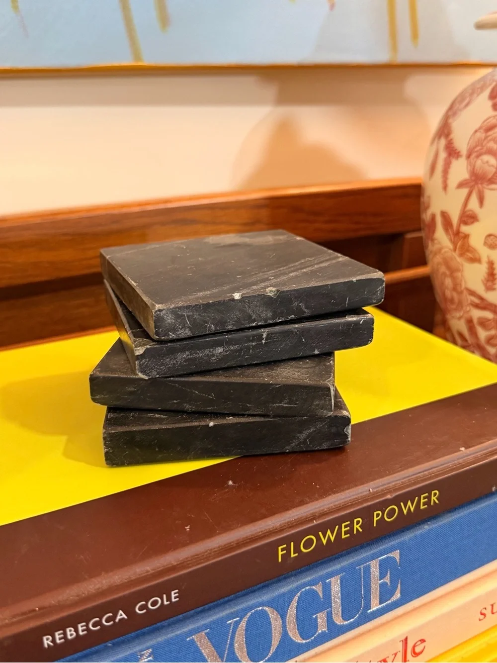 Black Marble Coffee Table Coasters – Classic Stack